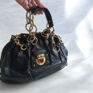 Black Marc Jacobs Leather Handbag with Gold Accents